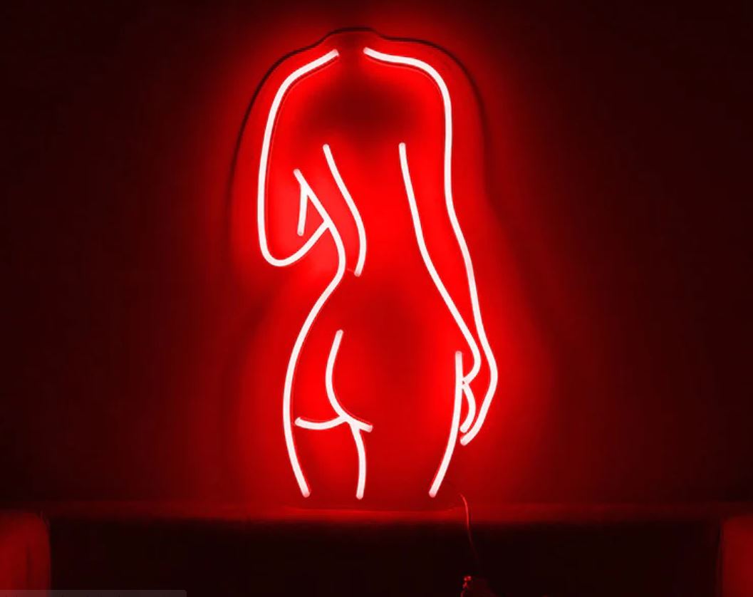 Bringing Lady Back Nude Woman Neon Sex Room Art