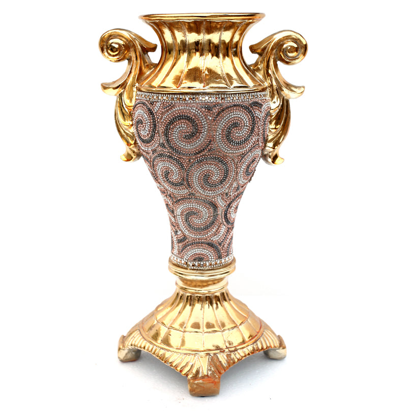 Luxe Collection Gold Crystal Embellished Ceramic Vase