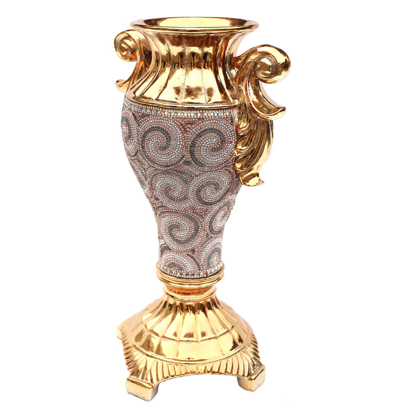 Luxe Collection Gold Crystal Embellished Ceramic Vase