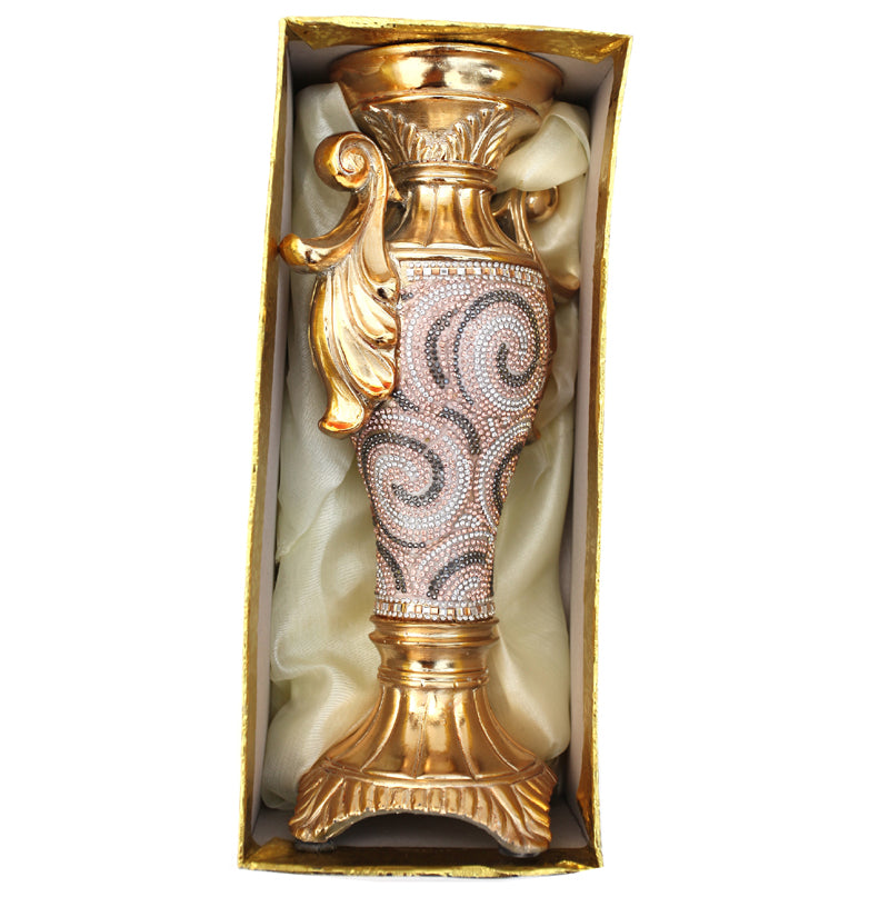Luxe Collection Gold Crystal Embellished Ceramic Candlestick Holder