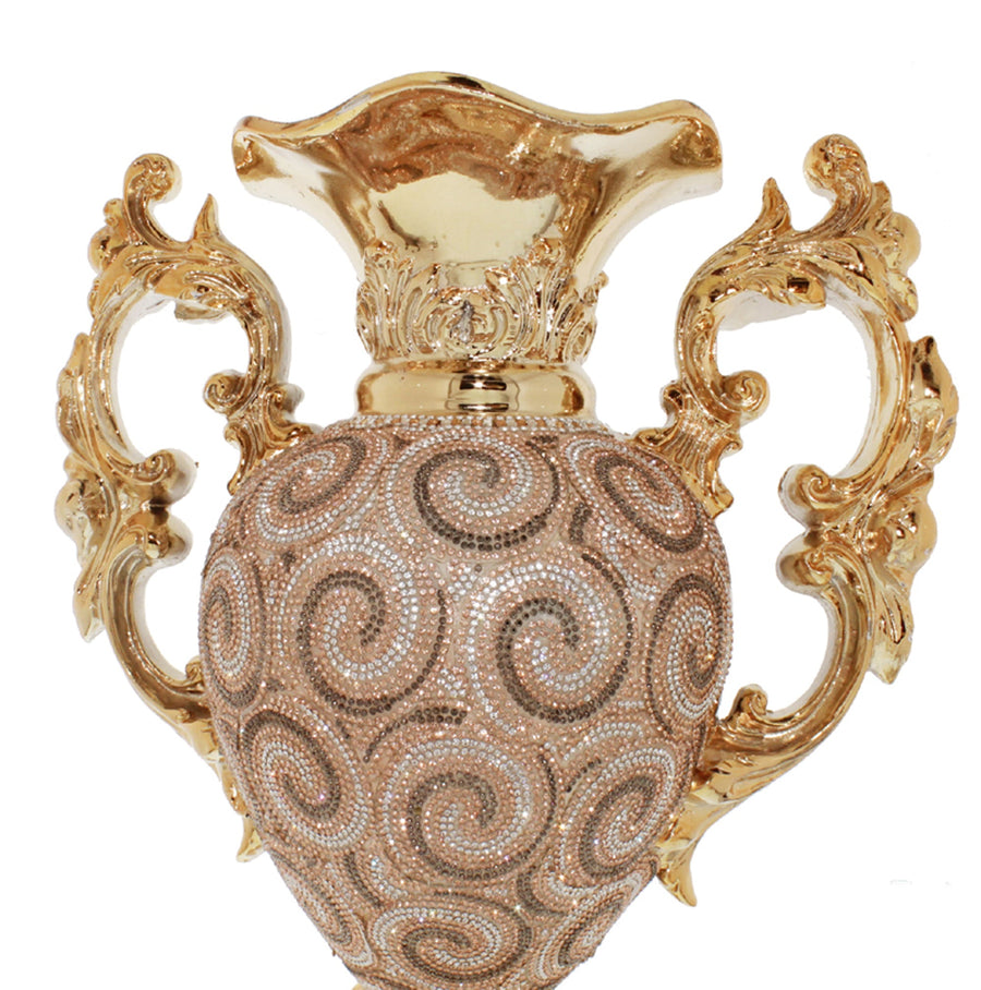 Luxe Collection Gold Crystal Embellished Ceramic Vase
