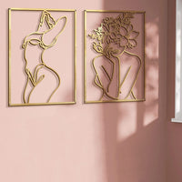 Thumbnail for Metal Wall Ornament Art Silhouette Female