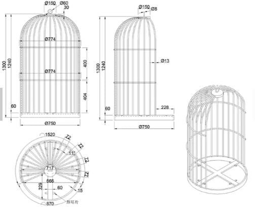 Rouge Collection Bird Cage Throne Chair